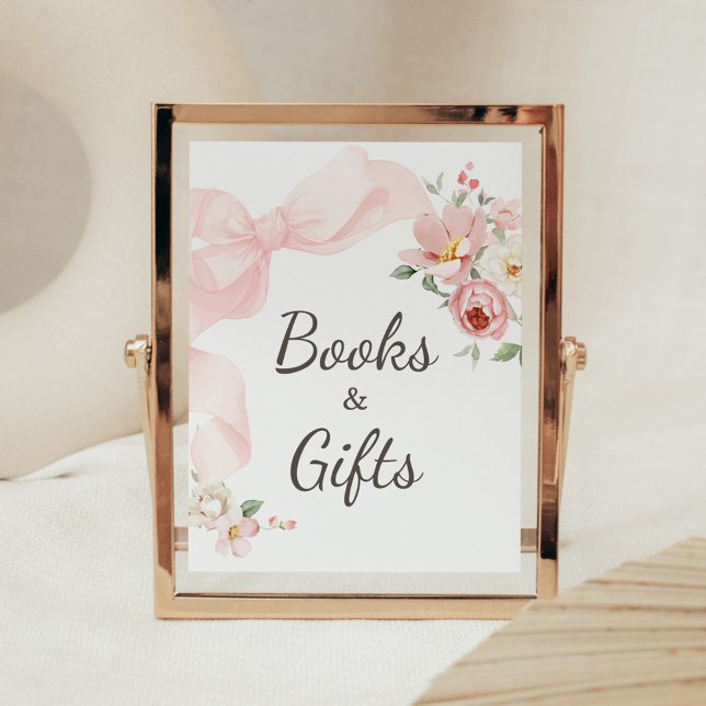 Floral Coquette Baby in Bloom Bücher und Geschenke Poster (Baby in Bloom Floral Coquette Books and Gifts Sign)