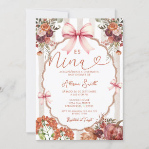 Floral coquette Es Nina Spanische Baby Dusche Einladung