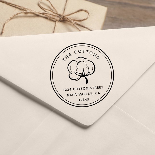 Floral Cotton Boll | RÜCKSENDEADRESSE Gummistempel (Von Creator hochgeladen)