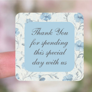 Floral Country Garden Elegante Wedding Vielen Dank Quadratischer Aufkleber