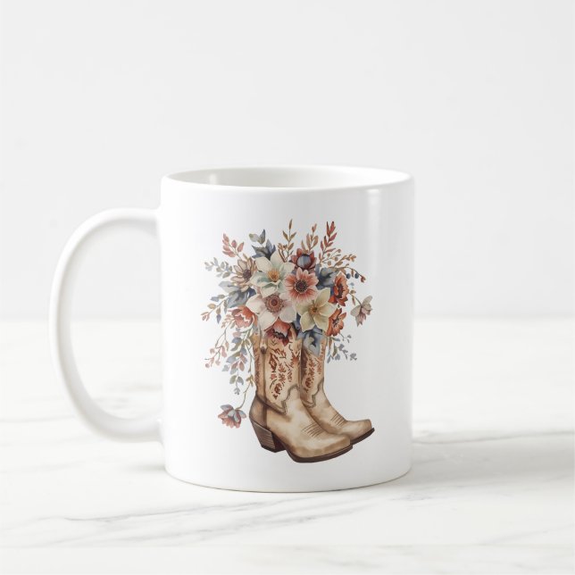 Floral Cowgirl Boots Kaffeetasse (Links)
