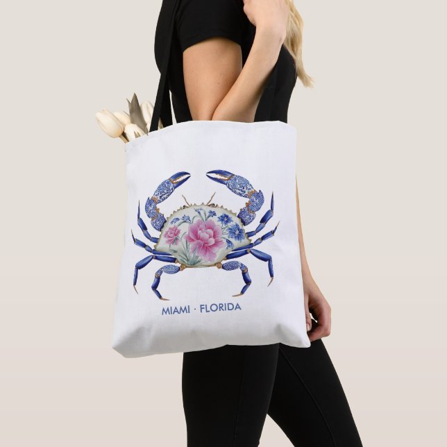 Floral Crab Coastal Nautical Beach Wedding Tasche (Von Nahem)