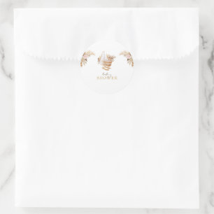 Floral Cradle Baby Shower  Runder Aufkleber