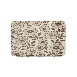 Floral Cream Bath Mat Badematte