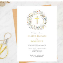 Floral Cross Brunch de Pâques & invitation à la ch