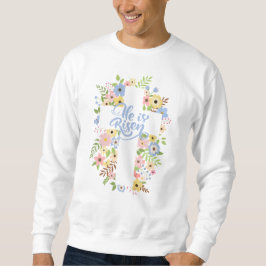 Floral Cross Er ist Riser Osterunisex Sweatshirt