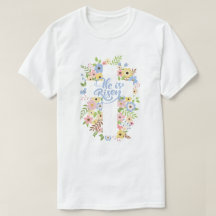Floral Cross Er ist Riser Osterunisex