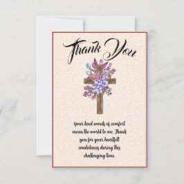 Floral Cross Vielen Dank für Ihre Botschaft des Be Dankeskarte