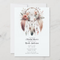 Floral Crystal Feather Dreamcatcher Boho Bridal