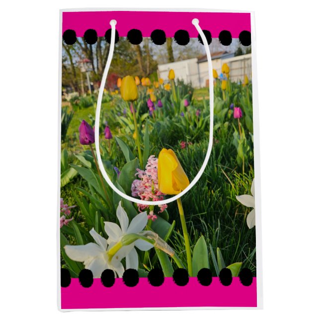 Floral Custom Gift Bag Mittlere Geschenktüte (Vorderseite)