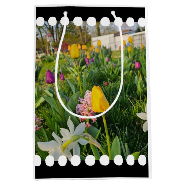 Floral Custom Gift Bag Mittlere Geschenktüte (Vorderseite)