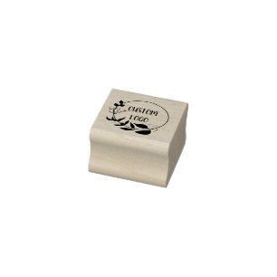 Floral Custom Logo Elegante Round-Rubber-Briefmark Gummistempel