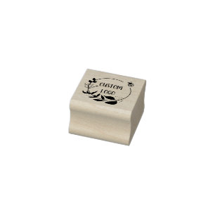 Floral Custom Logo Elegante Round-Rubber-Briefmark Gummistempel