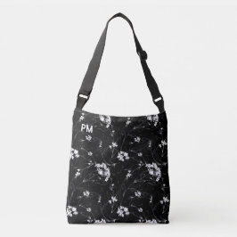 Floral Custom Monogram Tragetaschen Mit Langen Trägern