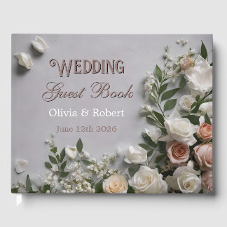 Floral Customizable Wedding Guest Guest Book Gästebuch