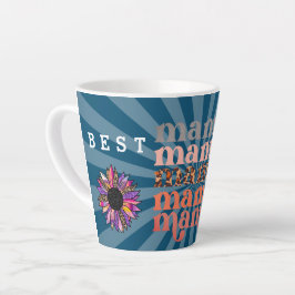 Floral Customize Best Mama Blue Milchtasse