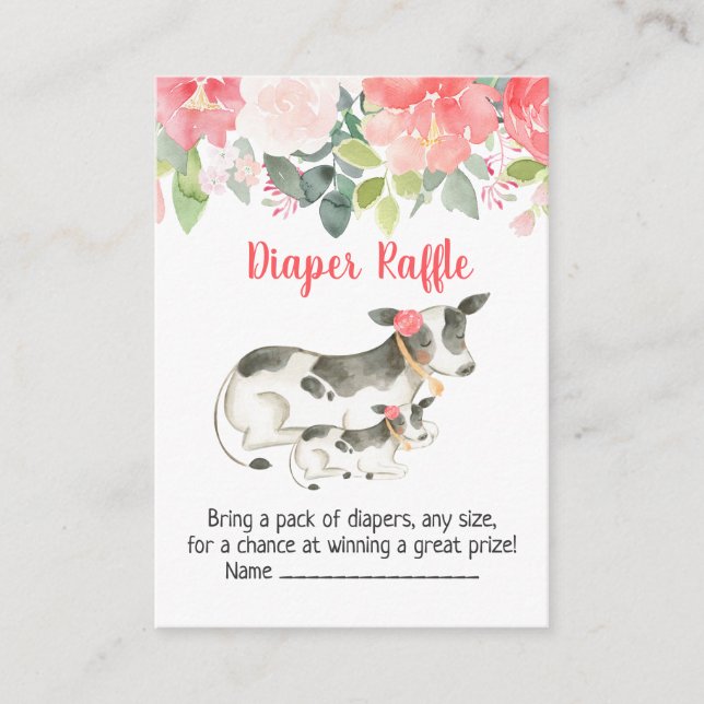 Floral Daily Babydusche Windelwascherkarten Begleitkarte (Vorderseite)