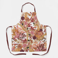 Floral Daisies Dahlias Red Gold Shades