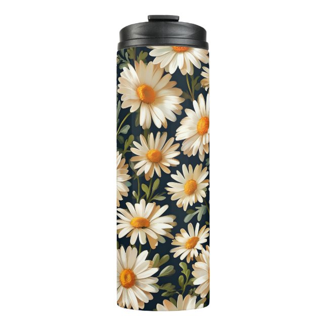Floral Daisies Design Digital Art Design Thermosbecher (Vorderseite)