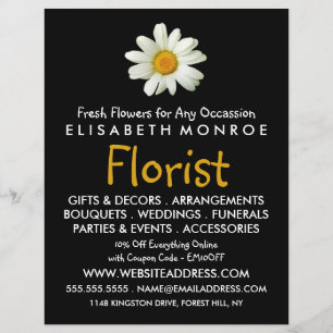 Floral Daisy, Floristry Werbung Flyer