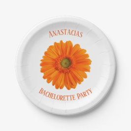 Floral Daisy Junggeselinnen-Abschied personalisier Pappteller