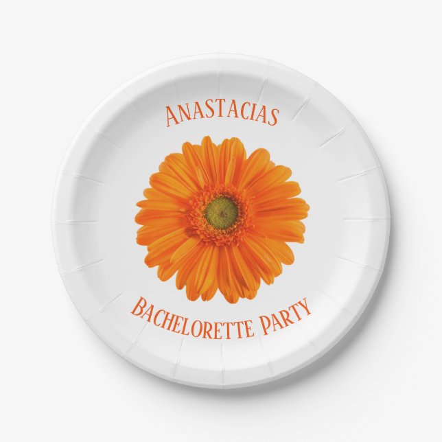 Floral Daisy Junggeselinnen-Abschied personalisier Pappteller (Vorderseite)