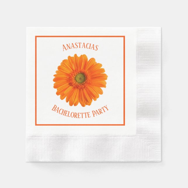 Floral Daisy Junggeselinnen-Abschied personalisier Serviette (Vorderseite)