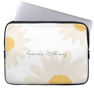Floral Daisy Modern Minimalistischer, weißer Lapto Laptopschutzhülle