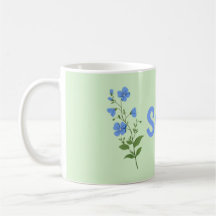Floral daisy modern personalized cute elegant blue