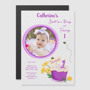 Floral Daisy Pastel Girl Magneteinladung