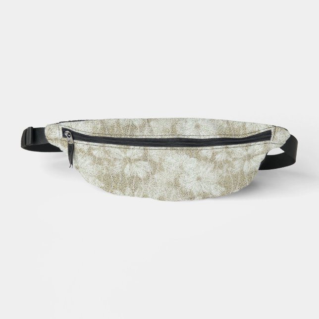 Floral Daisy Velvety Cream Textur Bauchtasche (Vorderseite)