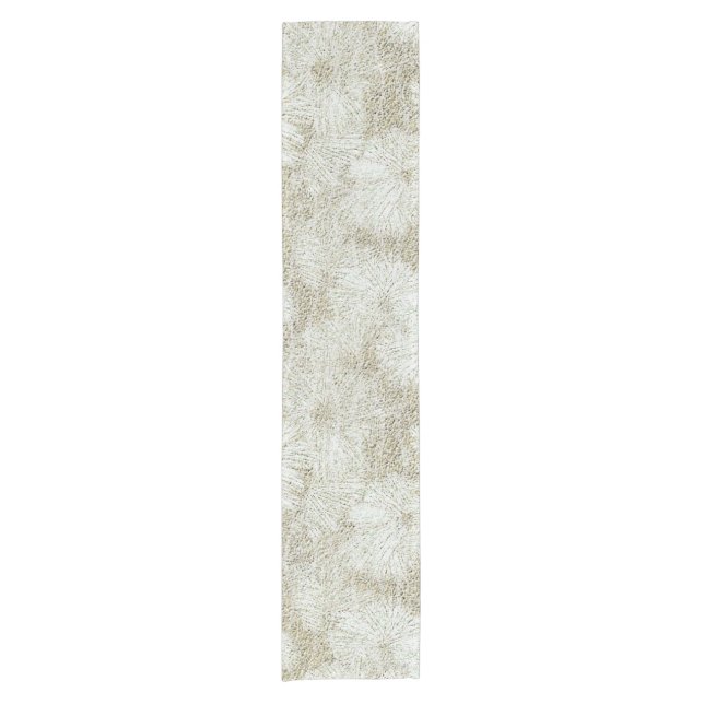 Floral Daisy Velvety Cream Textur Kurzer Tischläufer (Vorderseite)