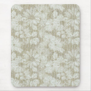Floral Daisy Velvety Cream Textur Mousepad
