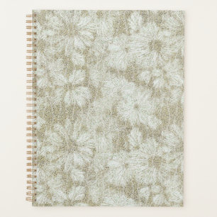 Floral Daisy Velvety Cream Textur Planer