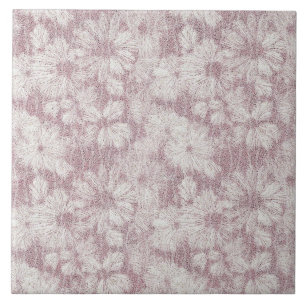 Floral Daisy Velvety Dusty Pink Fliese