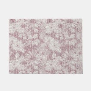Floral Daisy Velvety Dusty Pink Fußmatte