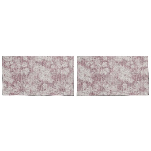 Floral Daisy Velvety Dusty Pink Kissenbezug (Vorderseite-Set)