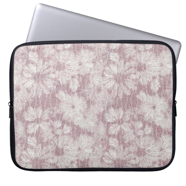 Floral Daisy Velvety Dusty Pink Laptopschutzhülle (Vorderseite)