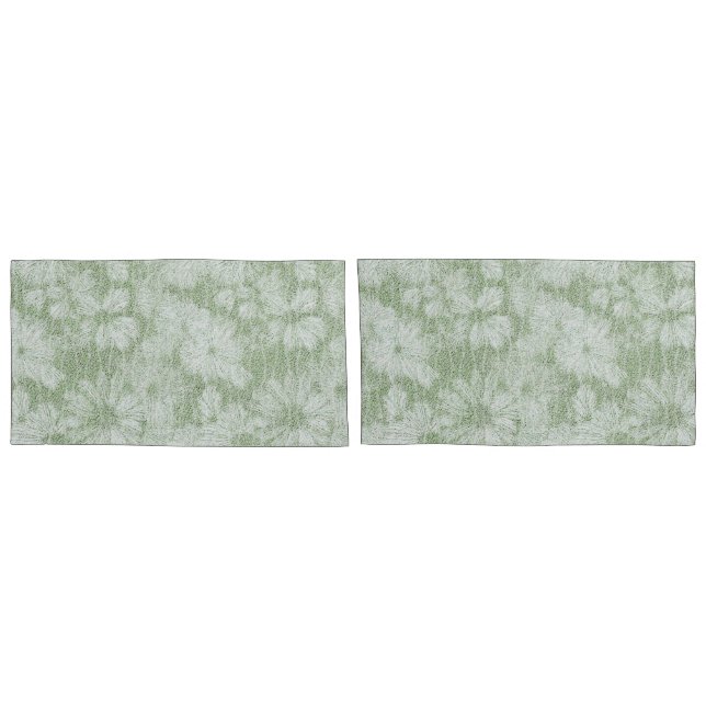 Floral Daisy Velvety LIme Green Kissenbezug (Rückseite-Set)