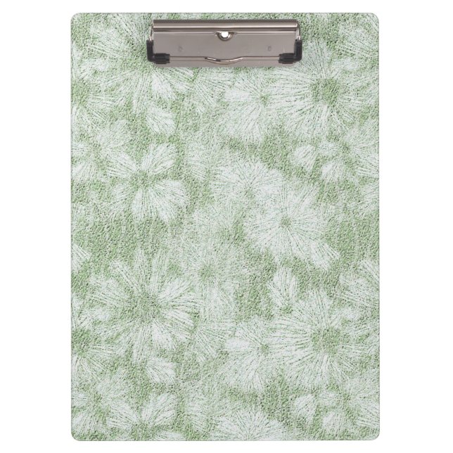 Floral Daisy Velvety LIme Green Klemmbrett (Vorderseite)