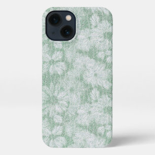 Floral Daisy Velvety Mint Green iPhone Hülle