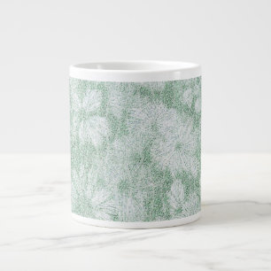 Floral Daisy Velvety Mint Green Jumbo-Tasse