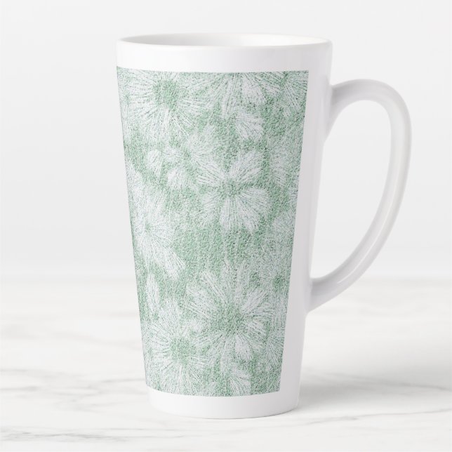 Floral Daisy Velvety Mint Green Milchtasse (Rechts)