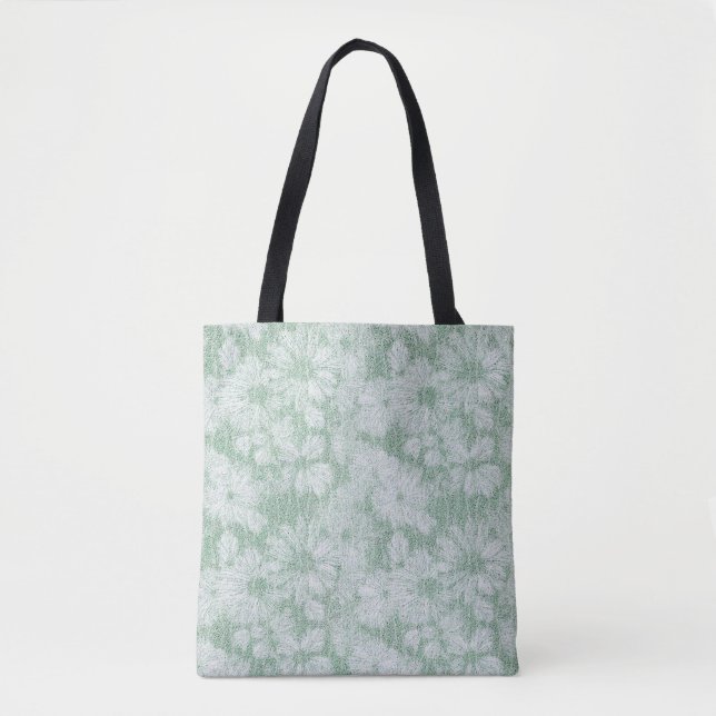 Floral Daisy Velvety Mint Green Tasche (Vorderseite)