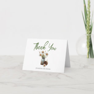 Floral Daisy Wedding Vielen Dank Dankeskarte