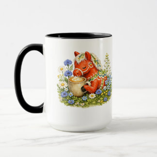 Floral Dala Pferd Kaffee Liebhaber Kunst | Skandin Tasse
