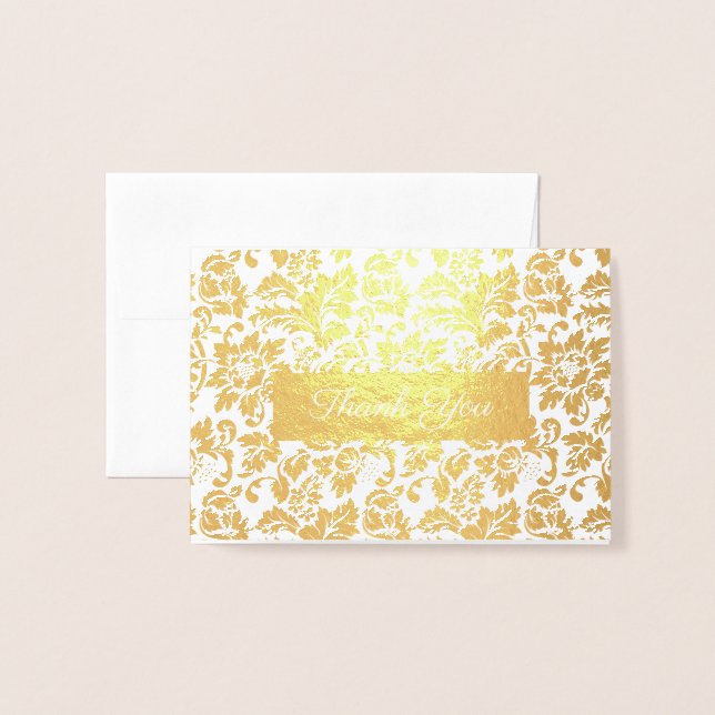 Floral Damask Folienkarte (Vorderseite mit Umschlag)