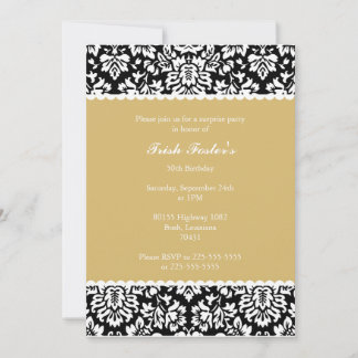 Floral Damask Geburtstag Einladung