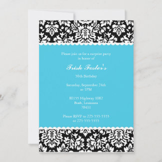 Floral Damask Geburtstag Einladung