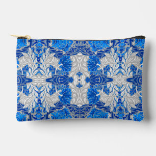 Floral Damask, Sapphire Blue und Grau Zubehörtasche